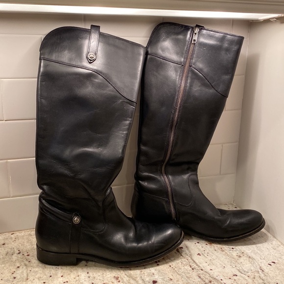 Frye vintage black Melissa style tall riding boots Size 8.5 - Picture 4 of 12